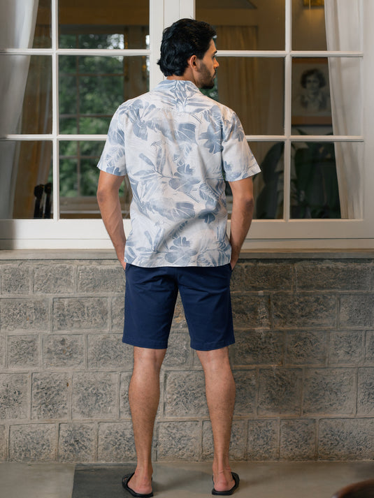 Printed Cuban Collar S/S Shirt