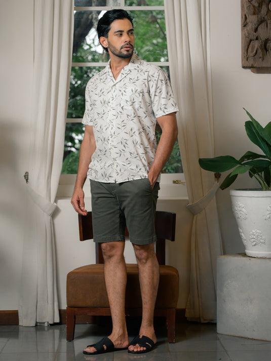 Printed Cuban Collar S/S Shirt