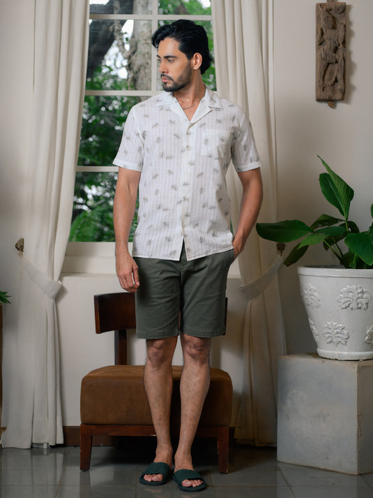Printed Cuban Collar S/S Shirt