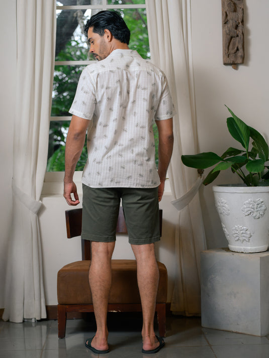 Printed Cuban Collar S/S Shirt