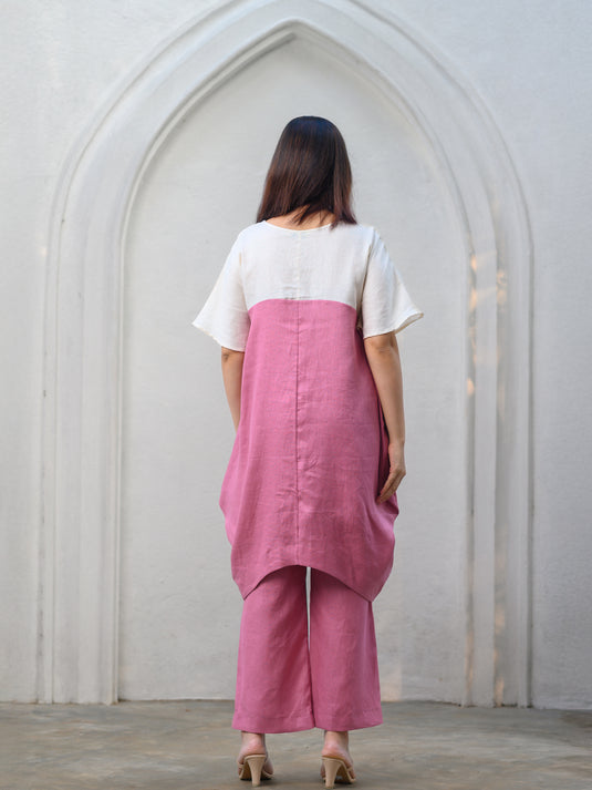 Premium linen colour block tunic