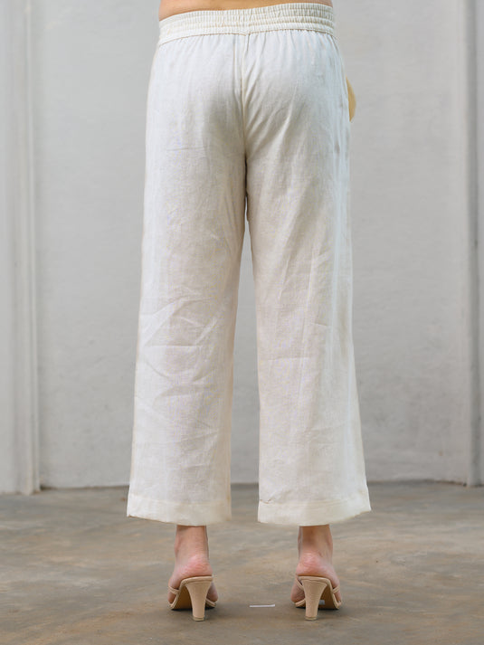 Premium linen basic drawcord pant