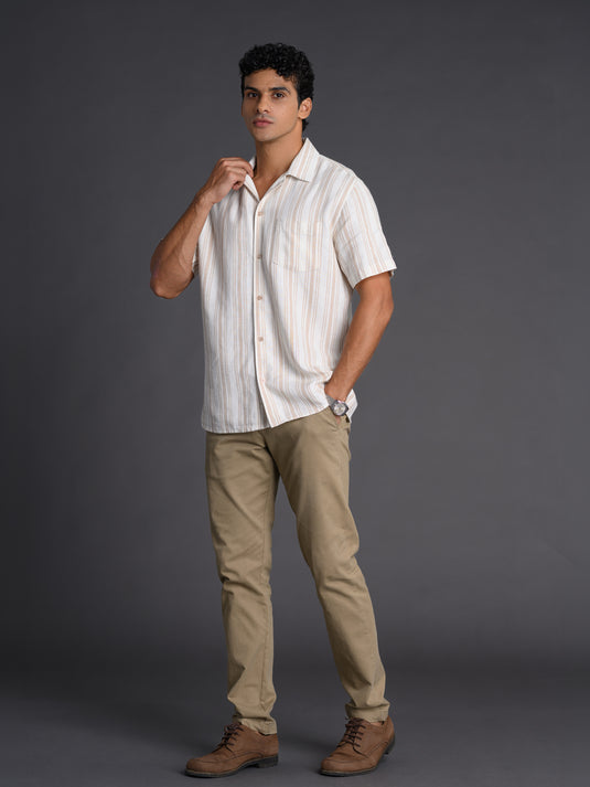 Casual Wear Cuban Collar Short Sleeve Shirt