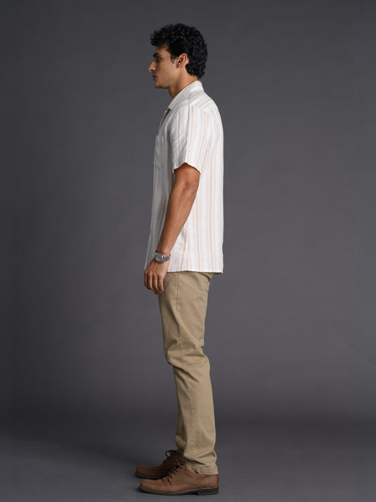 Casual Wear Cuban Collar Short Sleeve Shirt