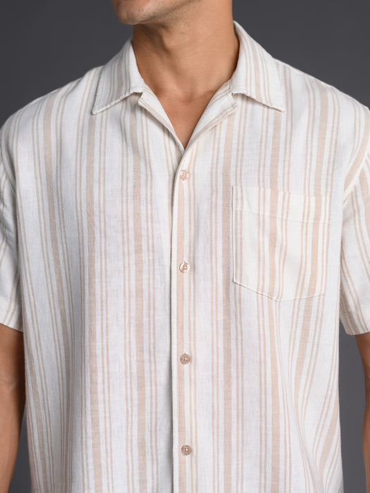 Casual Wear Cuban Collar Short Sleeve Shirt