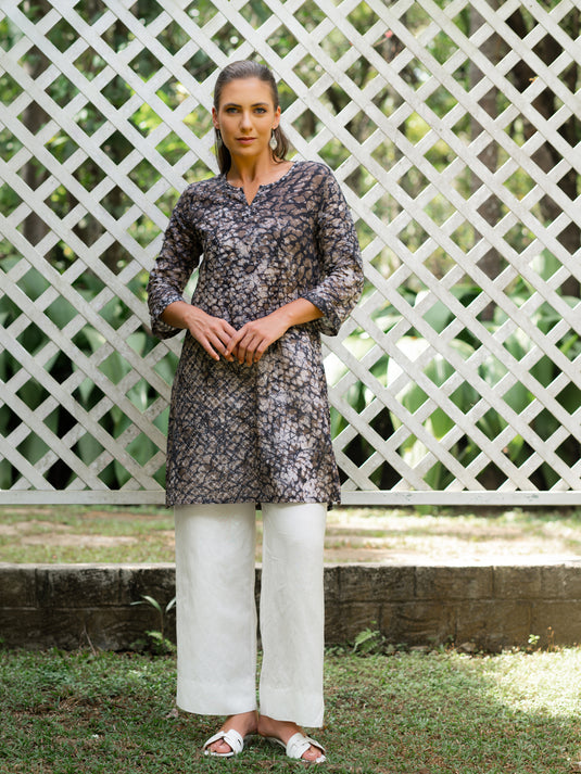 Batik basic short kurtha top