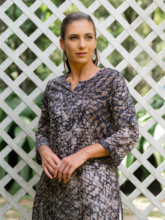 Batik basic short kurtha top