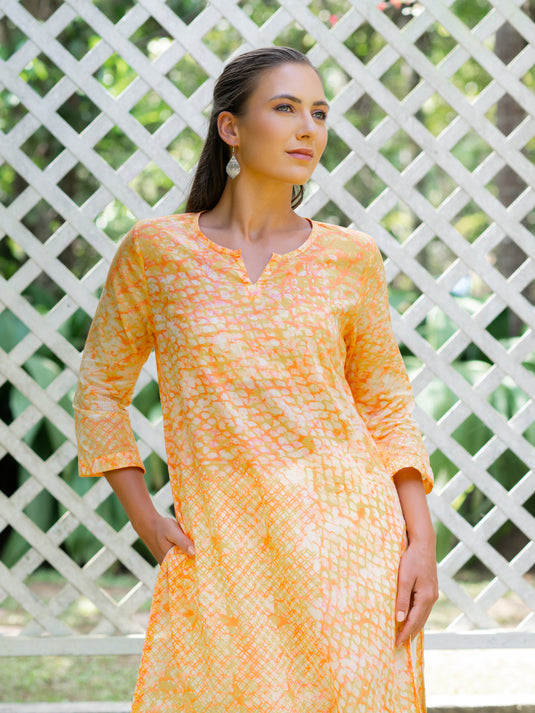 Batik basic short kurtha top