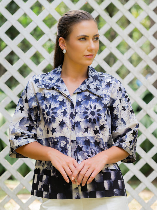Batik button down shirt