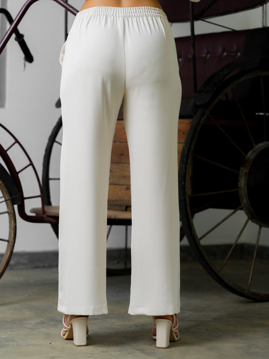 Wide leg pant with elasticated back