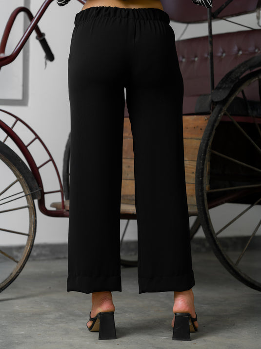 Wide leg pant with elasticated waist