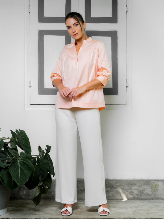 Basic blouse with yoke panel