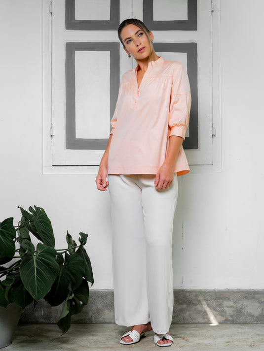 Basic blouse with yoke panel