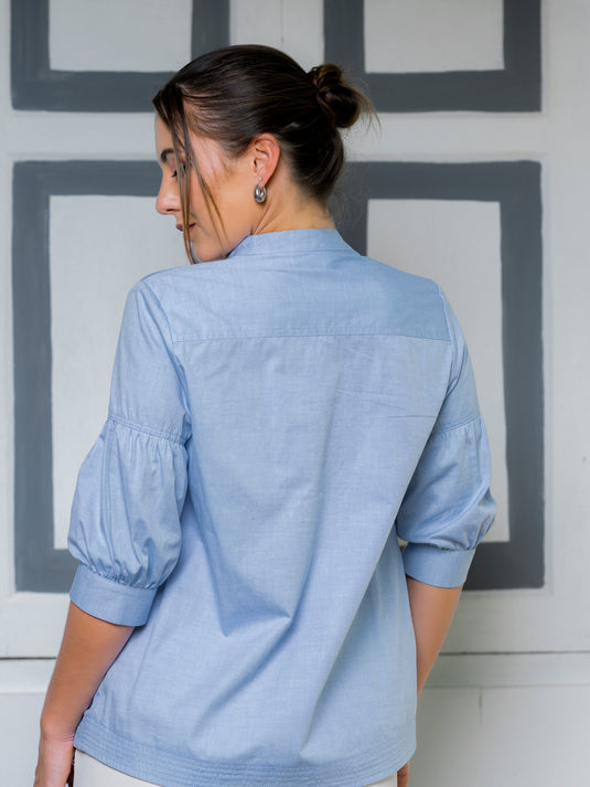 Basic blouse with yoke panel