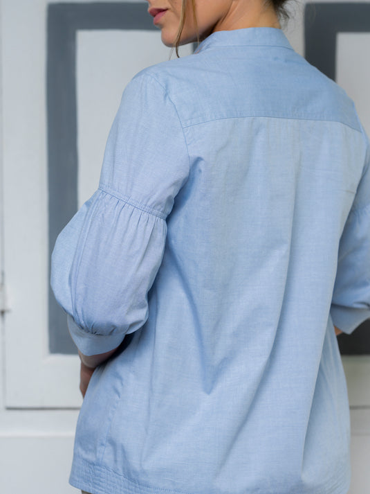 Basic blouse with yoke panel