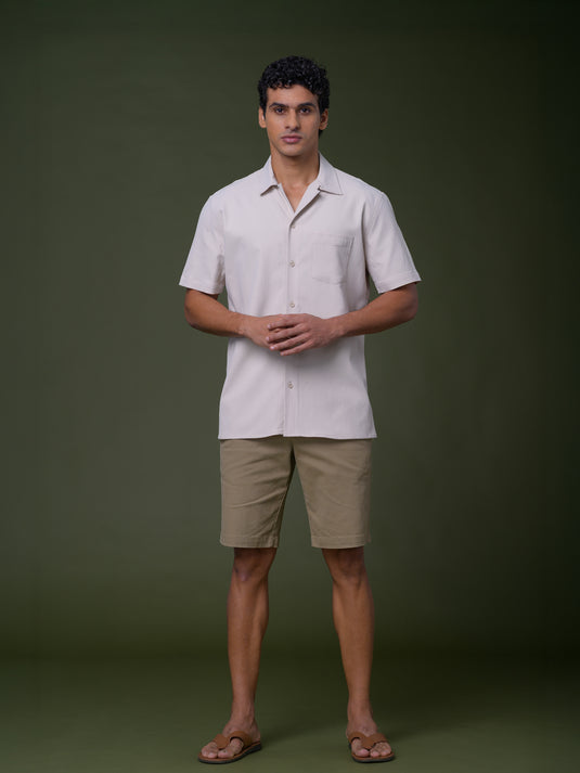 Cuban Collar Short Sleeve Shirt