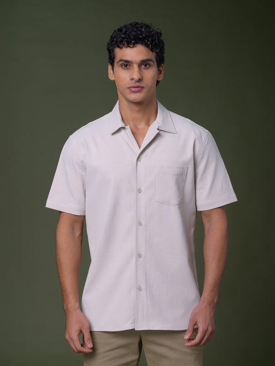 Cuban Collar Short Sleeve Shirt