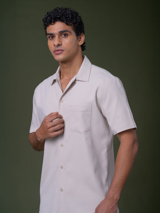 Cuban Collar Short Sleeve Shirt