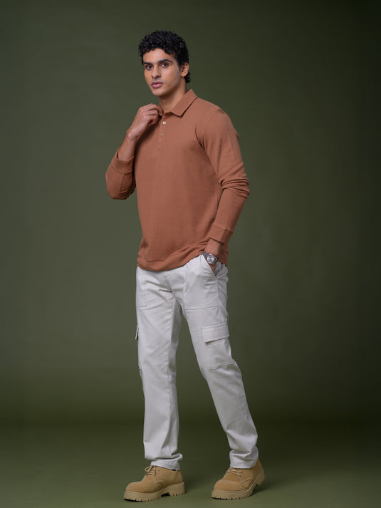 Self Collar Long Sleeve T-shirt