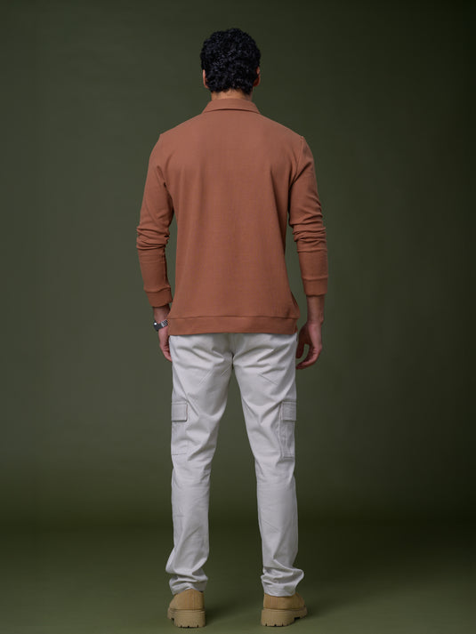 Self Collar Long Sleeve T-shirt