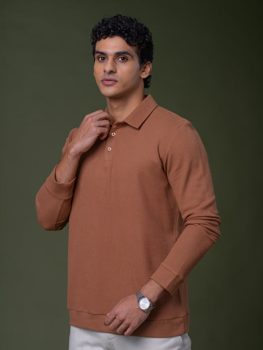 Self Collar Long Sleeve T-shirt