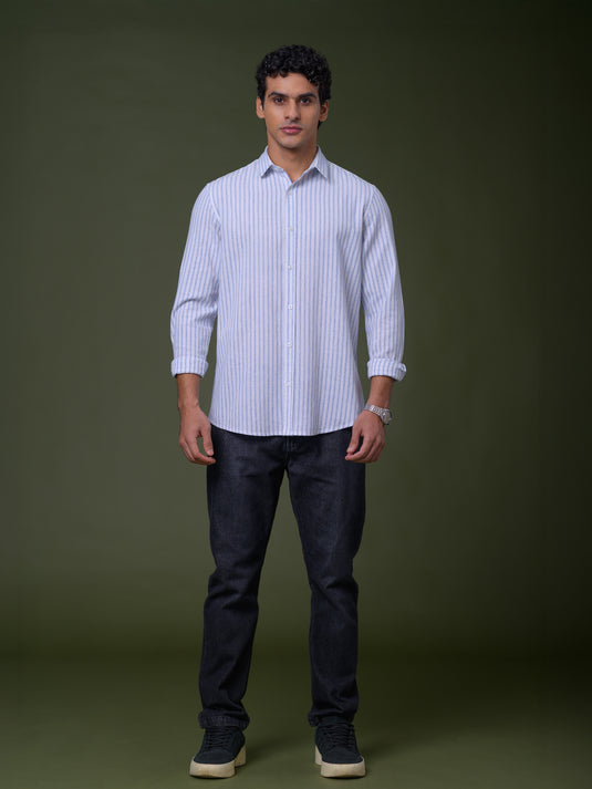 Casual Wear Stripe Long Sleeve Shirt