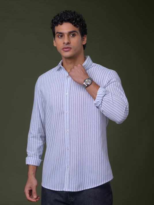 Casual Wear Stripe Long Sleeve Shirt