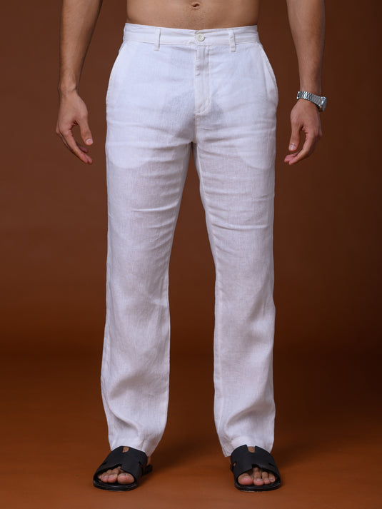Casual Wear Linen Pant - white