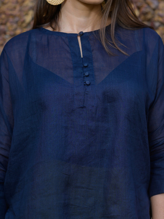 Dolman sleeve ramie blouse