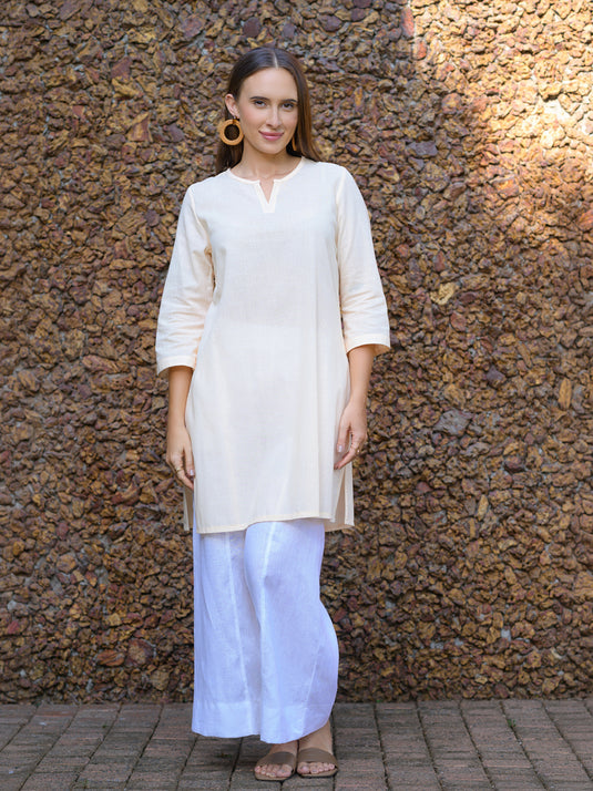 Long length premium linen kurtha top