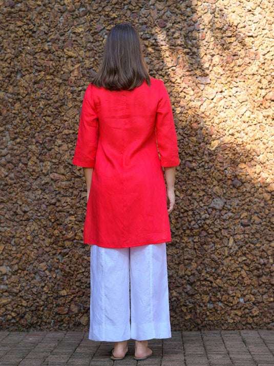 Long length premium linen kurtha top