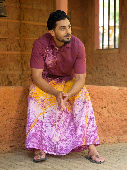 Batik block printed mens shirt