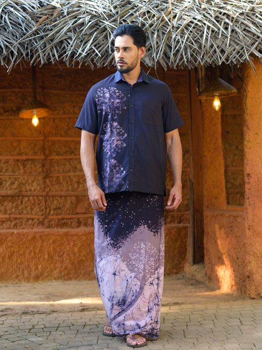 Batik block printed mens shirt