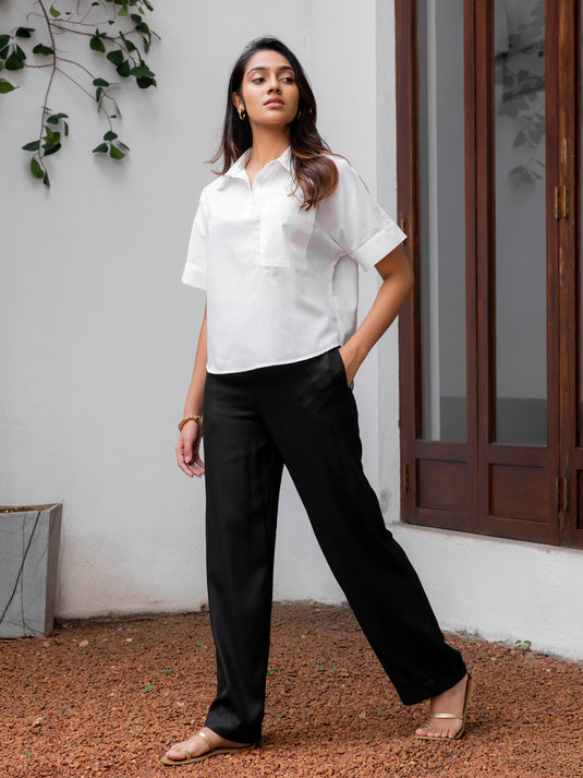 Basic blouse with half placket