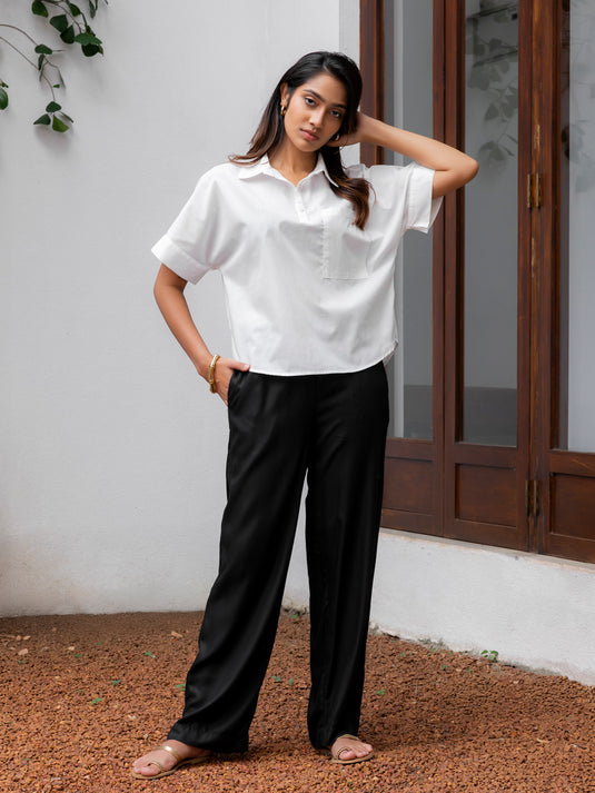 Basic blouse with half placket