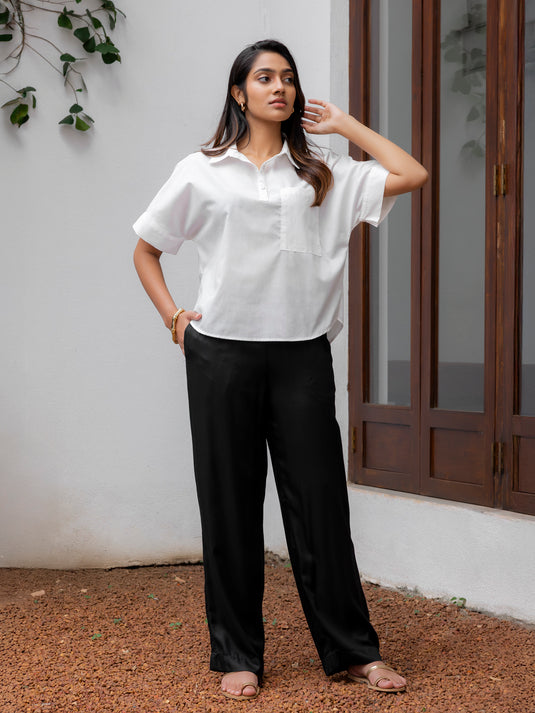 Basic blouse with half placket