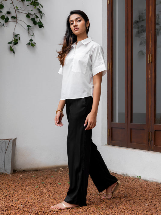 Basic blouse with half placket