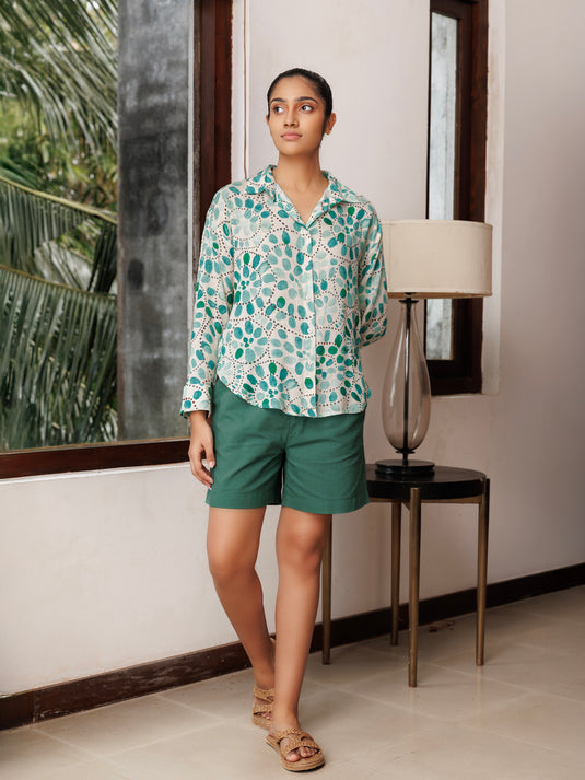 Printed drop shoulder shirt