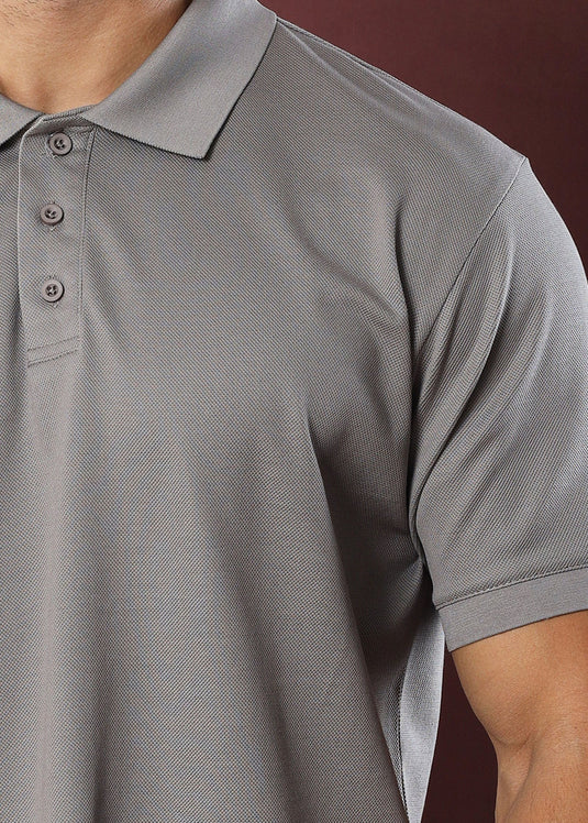 Fossil Grey Polo T-Shirt (Regular Fit)