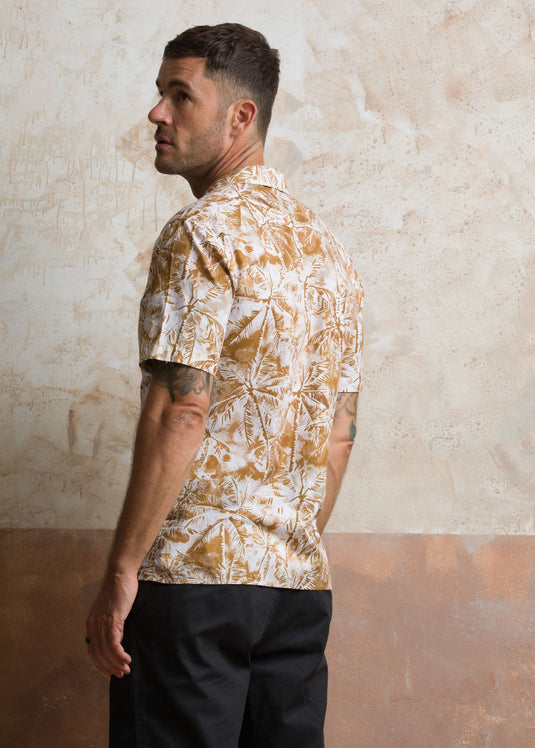 Casual Wear Printed Cuban Collar S/S Shirt