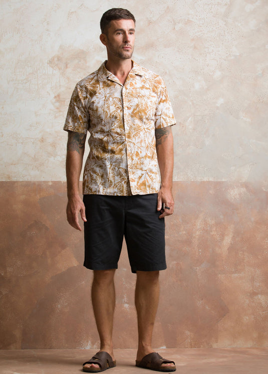 Casual Wear Printed Cuban Collar S/S Shirt