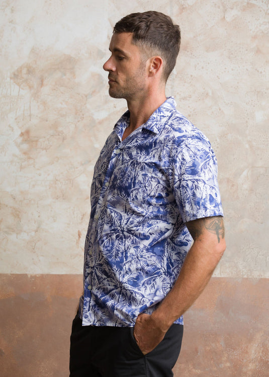 Casual Wear Printed Cuban Collar S/S Shirt