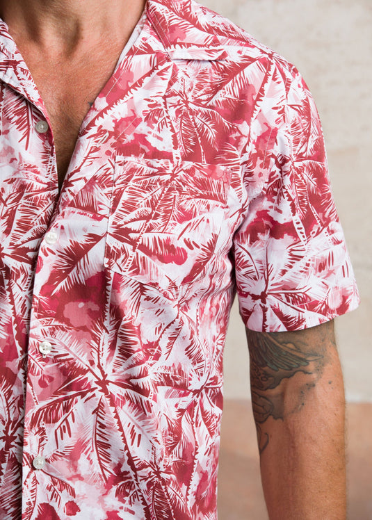 Casual Wear Printed Cuban Collar S/S Shirt