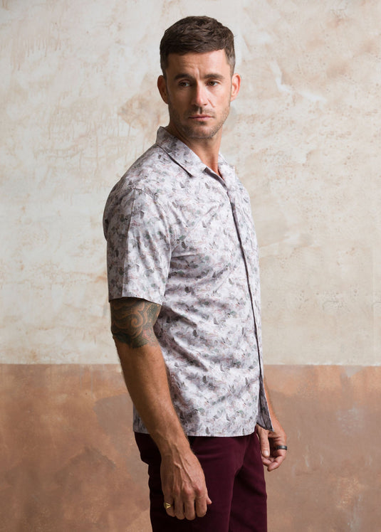 Casual Wear Printed Cuban Collar S/S Shirt