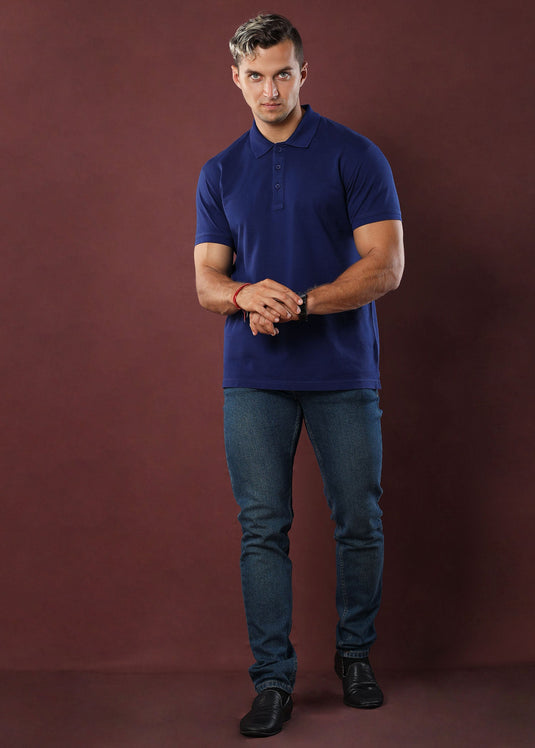 Navy Polo T-Shirt (Slim)