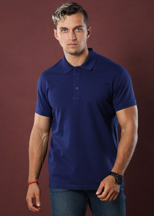 Navy Polo T-Shirt (Slim)