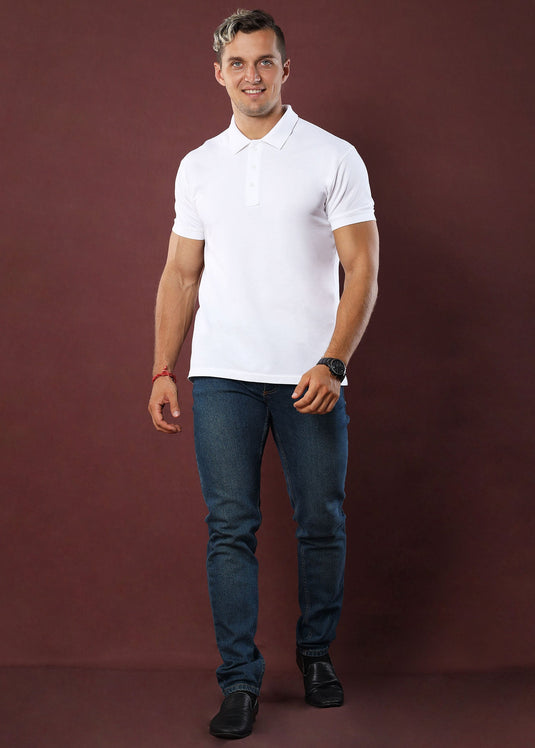 White Polo T-Shirt (Slim)