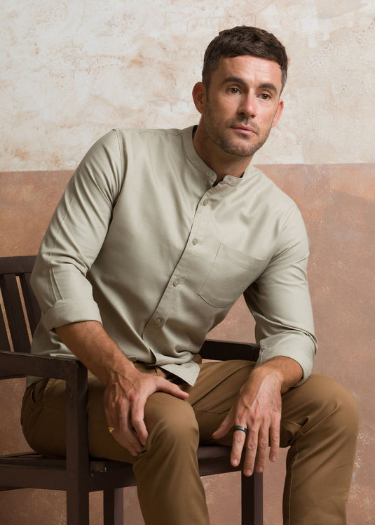 Manderin collar party wear shirt