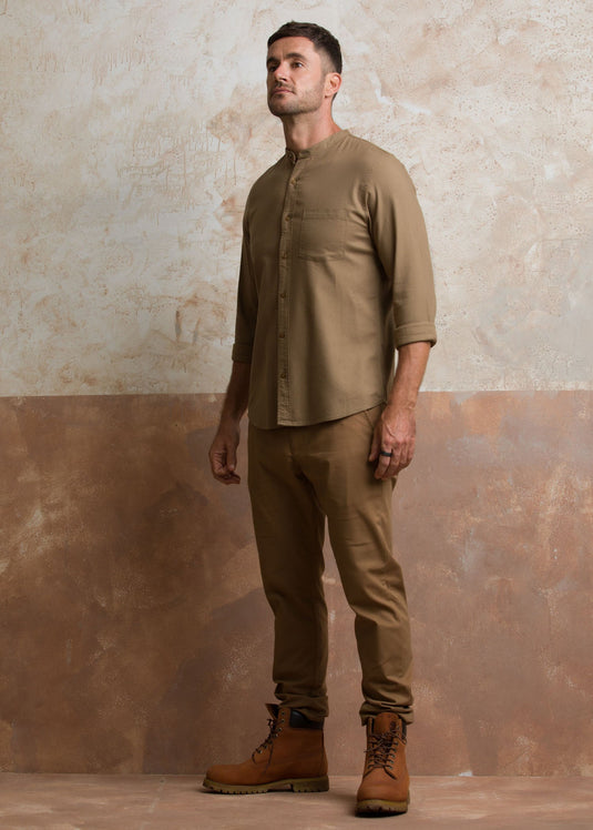 Manderin collar party wear shirt