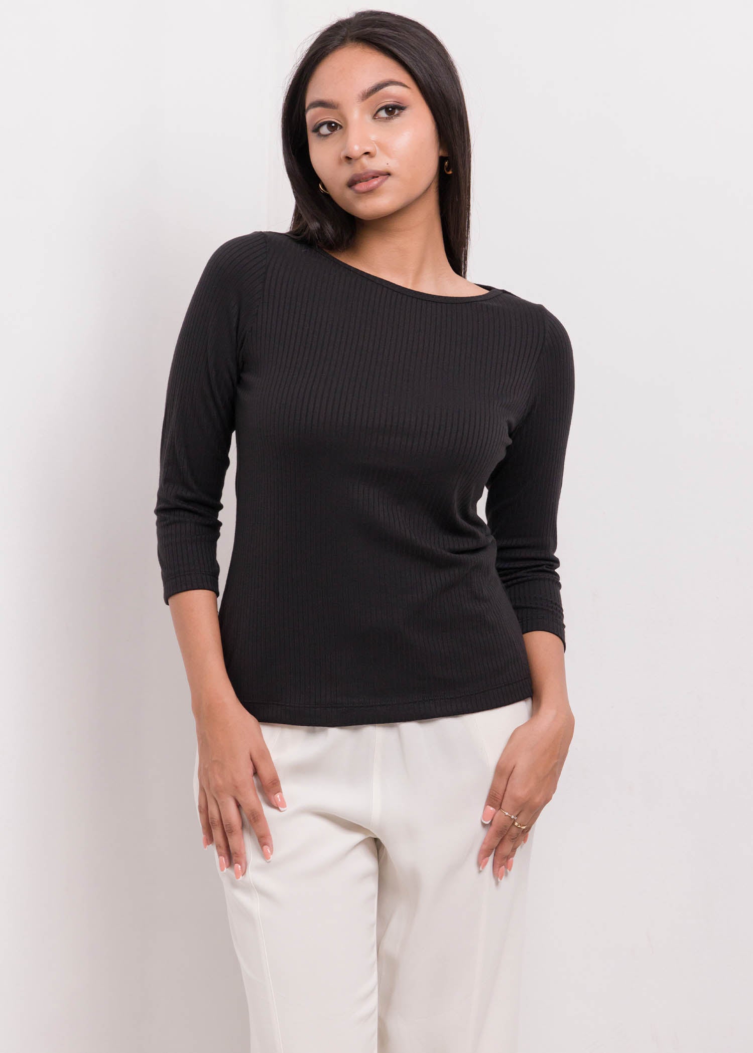 Round Neck Rib Top